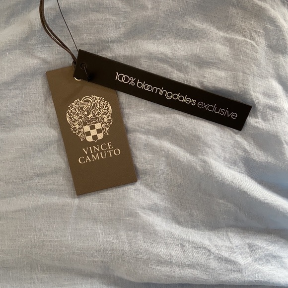 New Vince Camuto Linen Tie Waist Button Up Top - Picture 3 of 7